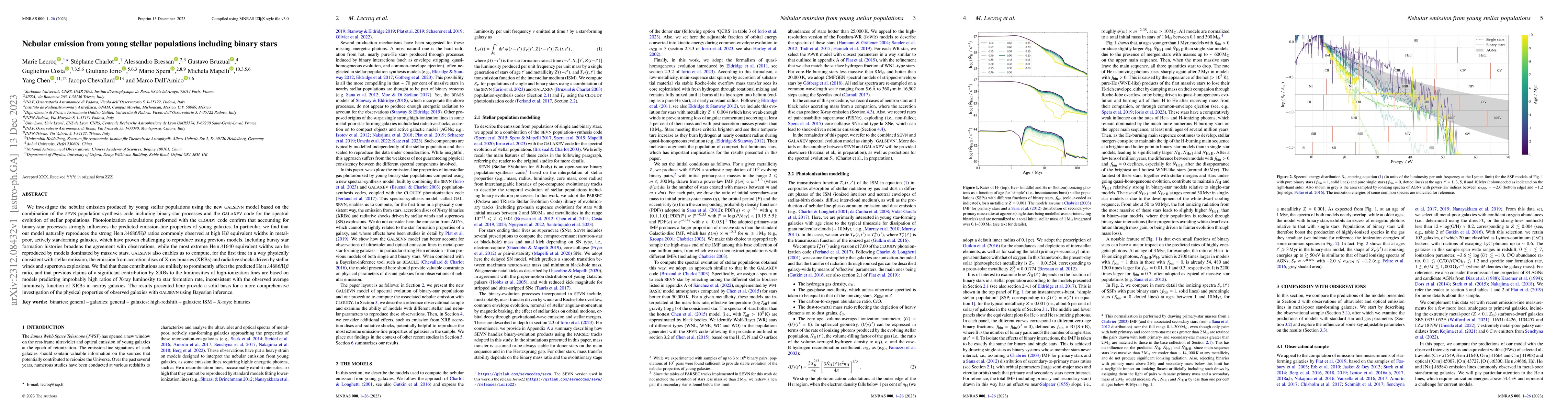 Thumbnail for Nebular emission from young stellar populations including binary stars