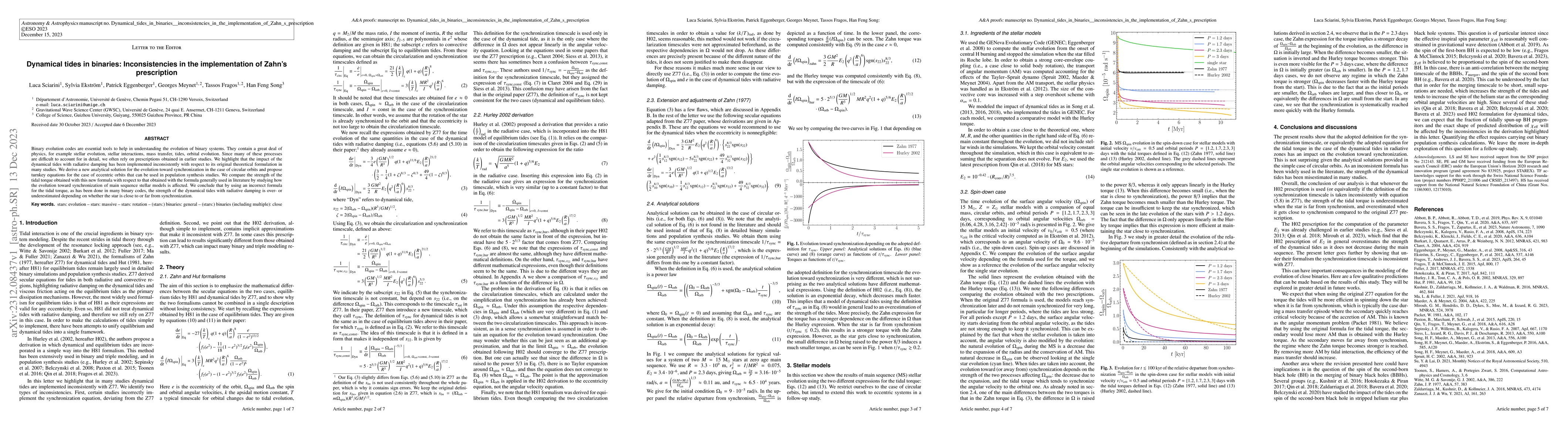 Thumbnail for Dynamical tides in binaries: Inconsistencies in the implementation of
  Zahn's prescription