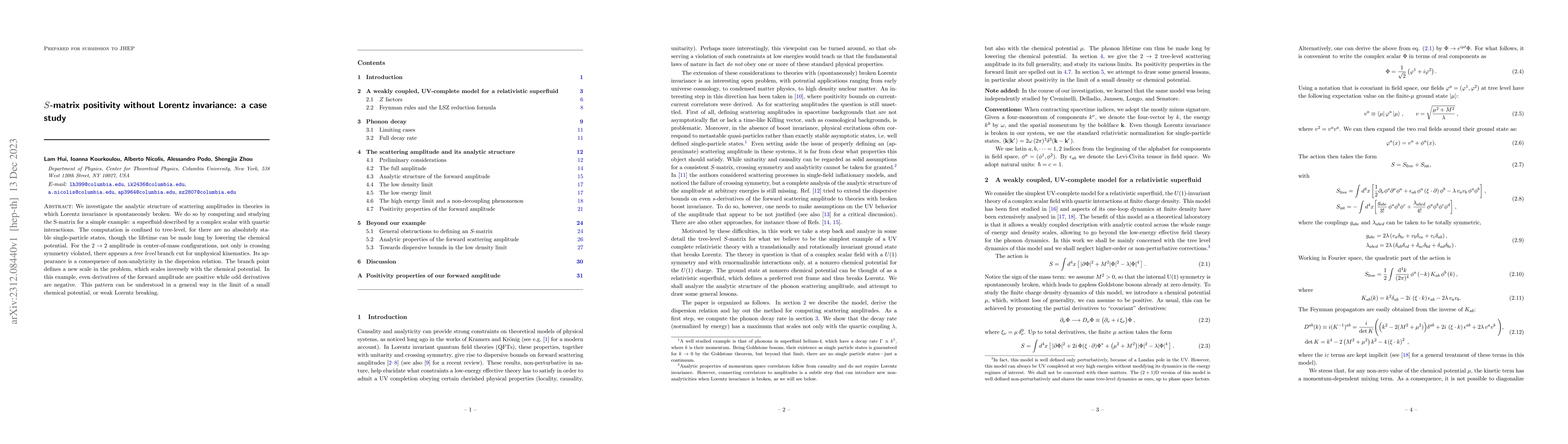Thumbnail for $S$-matrix positivity without Lorentz invariance: a case study