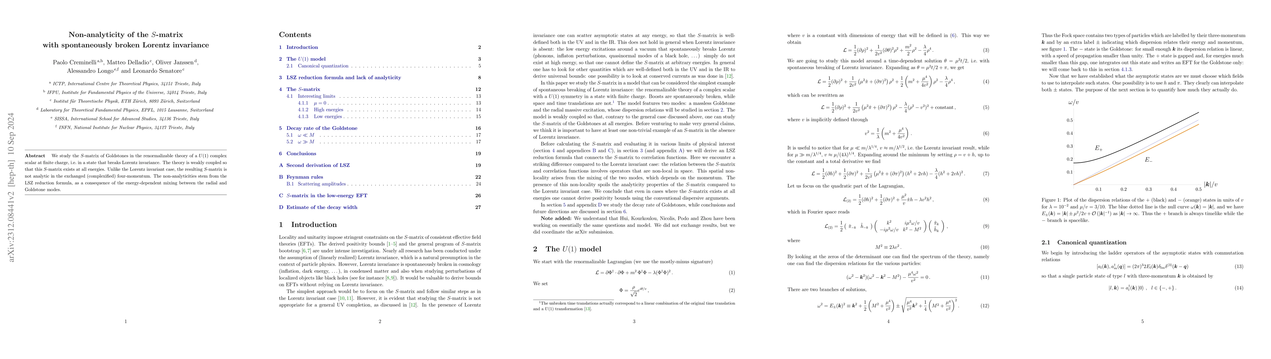 Thumbnail for Non-analyticity of the $S$-matrix with spontaneously broken Lorentz
  invariance