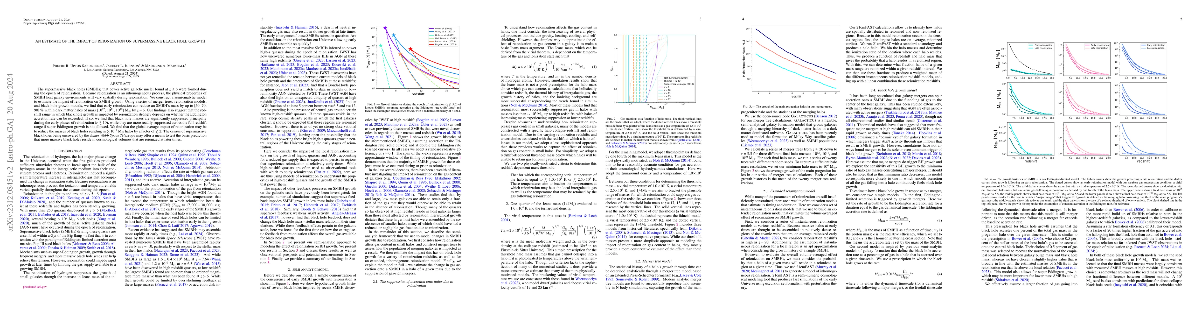 Thumbnail for An Estimate of the Impact of Reionization on Supermassive Black Hole
  Growth