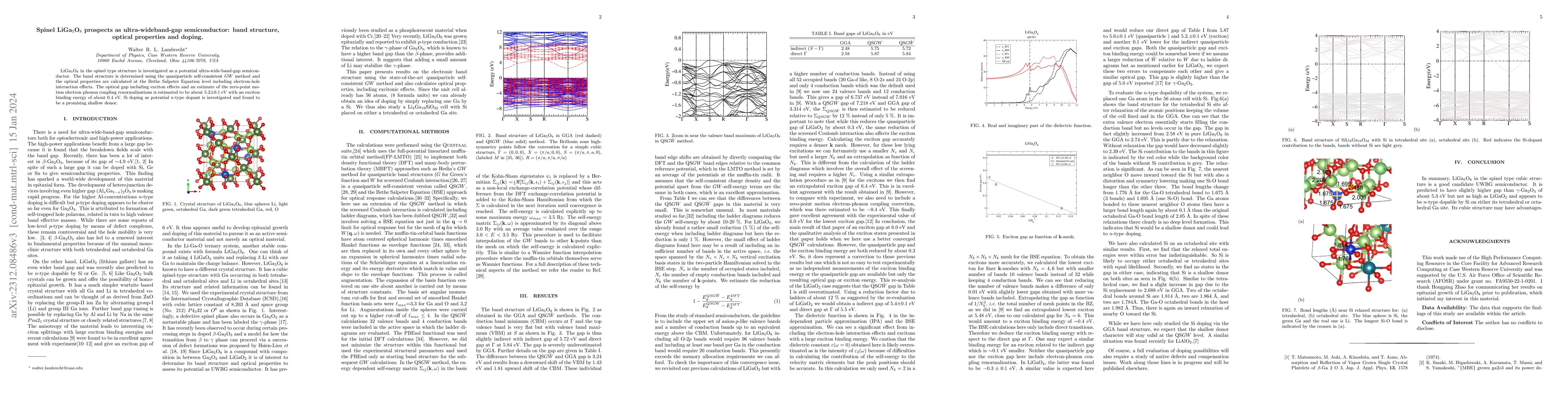 Thumbnail for Spinel LiGa$_5$O$_8$ prospects as ultra-wideband-gap semiconductor: band
  structure, optical properties and doping