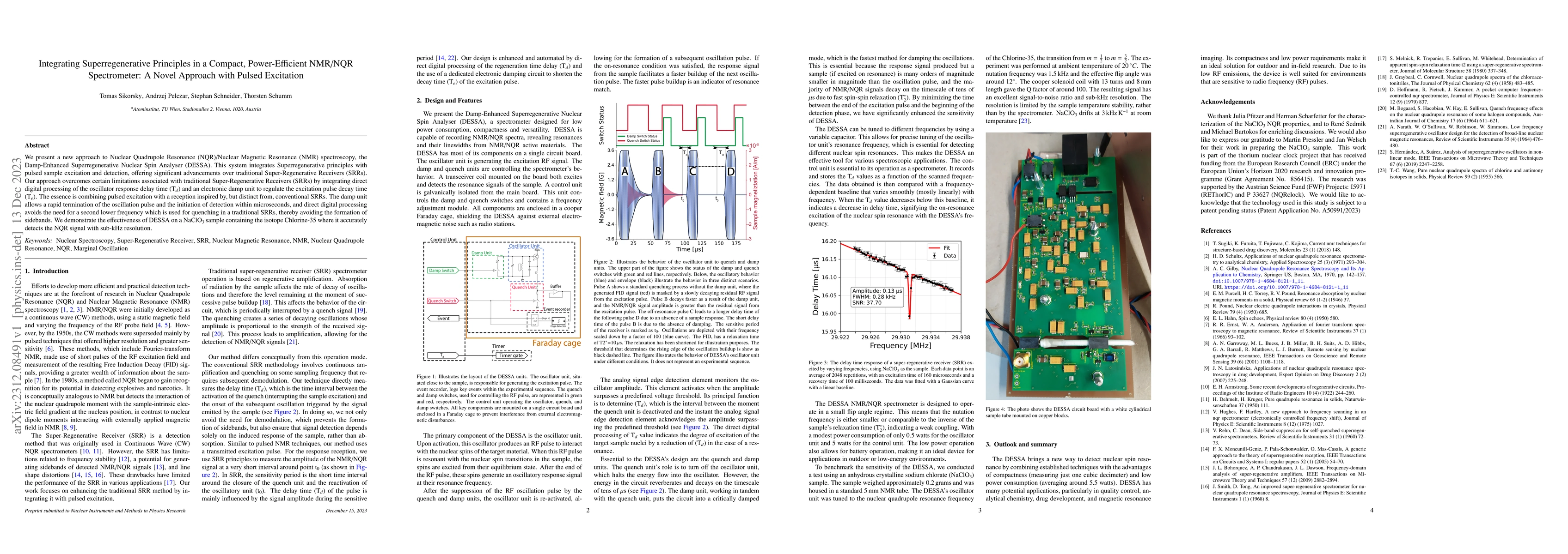 Thumbnail for Integrating Superregenerative Principles in a Compact, Power-Efficient
  NMR/NQR Spectrometer: A Novel Approach with Pulsed Excitation