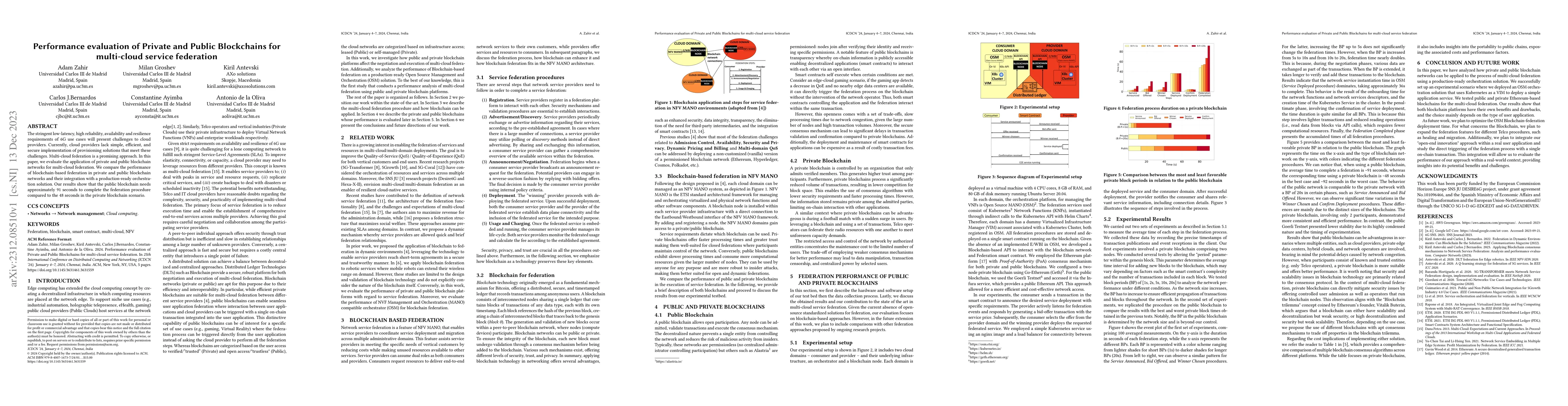 Thumbnail for Performance evaluation of Private and Public Blockchains for multi-cloud
  service federation