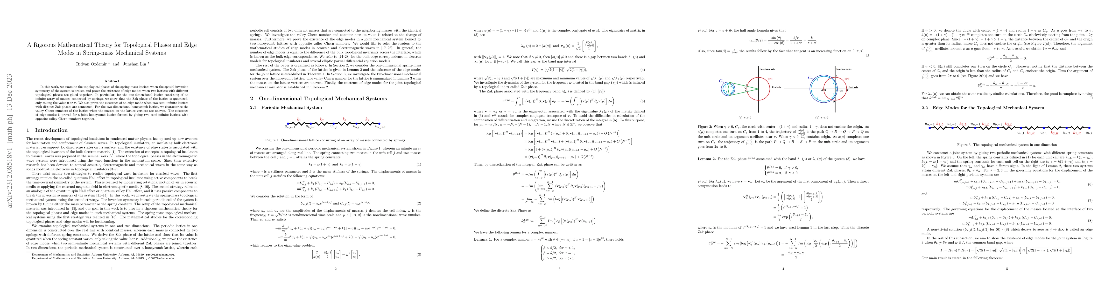 Thumbnail for A rigorous mathematical theory for topological phases and edge modes in
  spring-mass mechanical systems