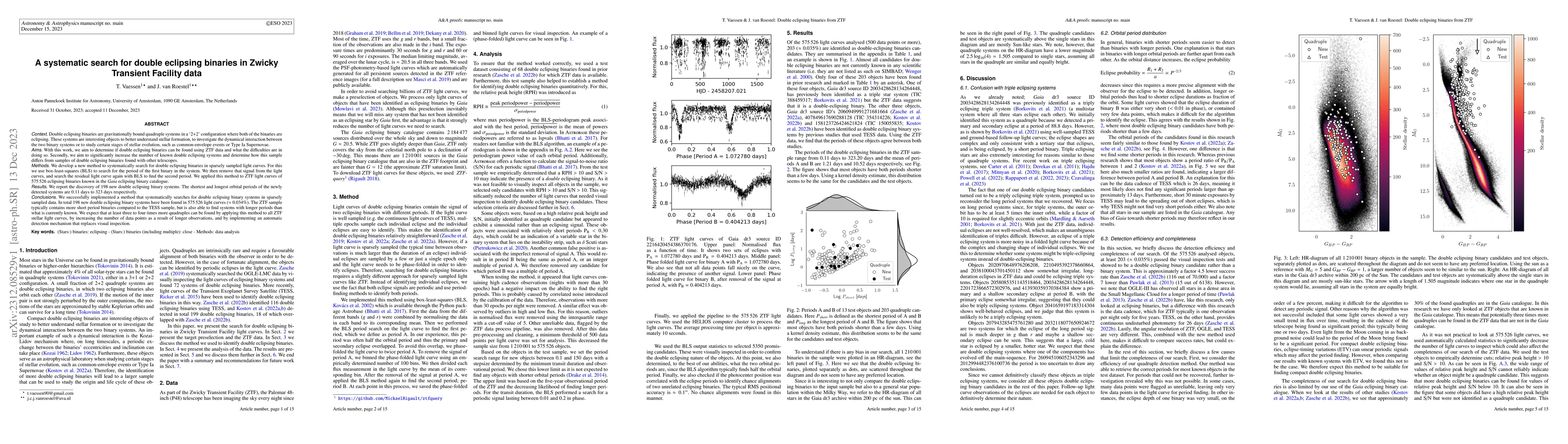 Thumbnail for A systematic search for double eclipsing binaries in Zwicky Transient
  Facility data