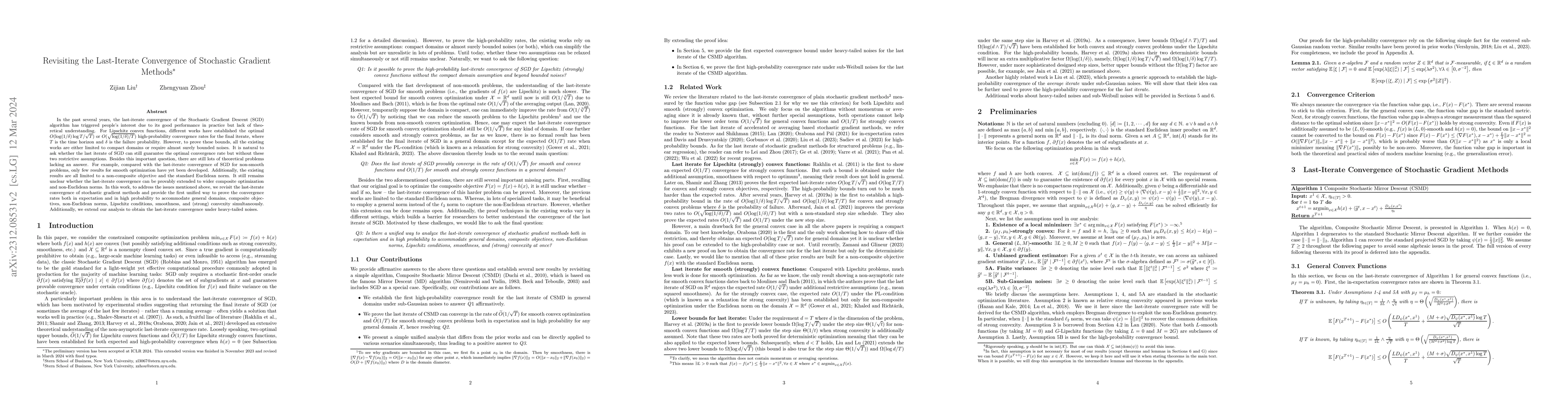 Thumbnail for Revisiting the Last-Iterate Convergence of Stochastic Gradient Methods