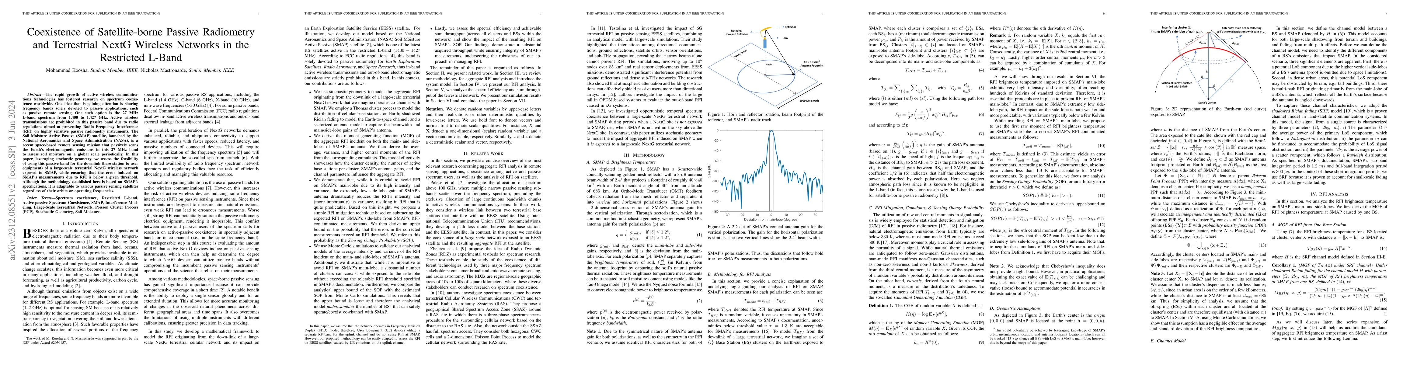 Thumbnail for Coexistence of Satellite-borne Passive Radiometry and Terrestrial NextG
  Wireless Networks in the Restricted L-Band