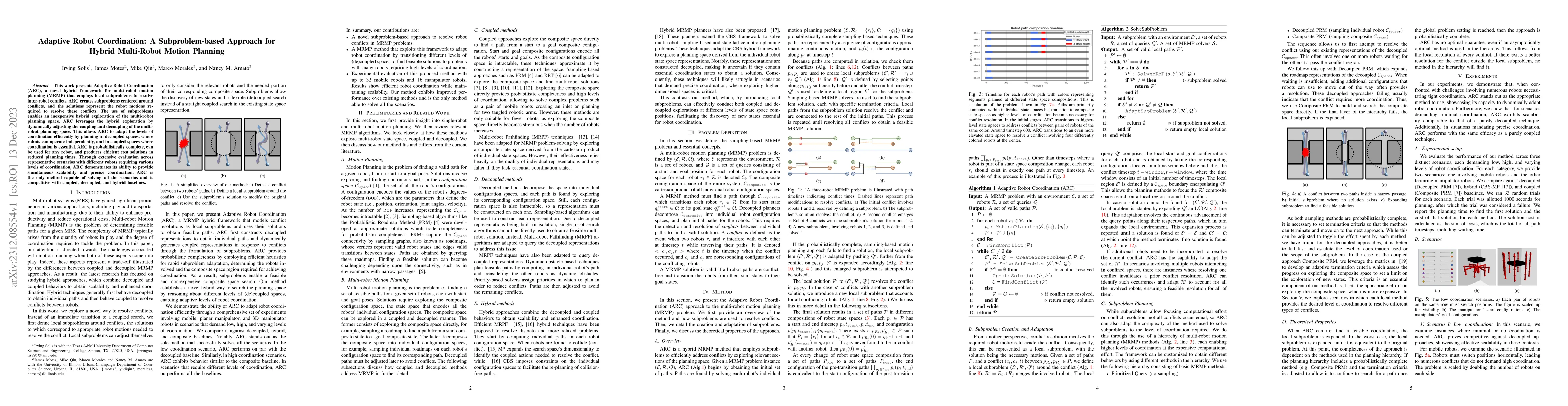 Thumbnail for Adaptive Robot Coordination: A Subproblem-based Approach for Hybrid
  Multi-Robot Motion Planning