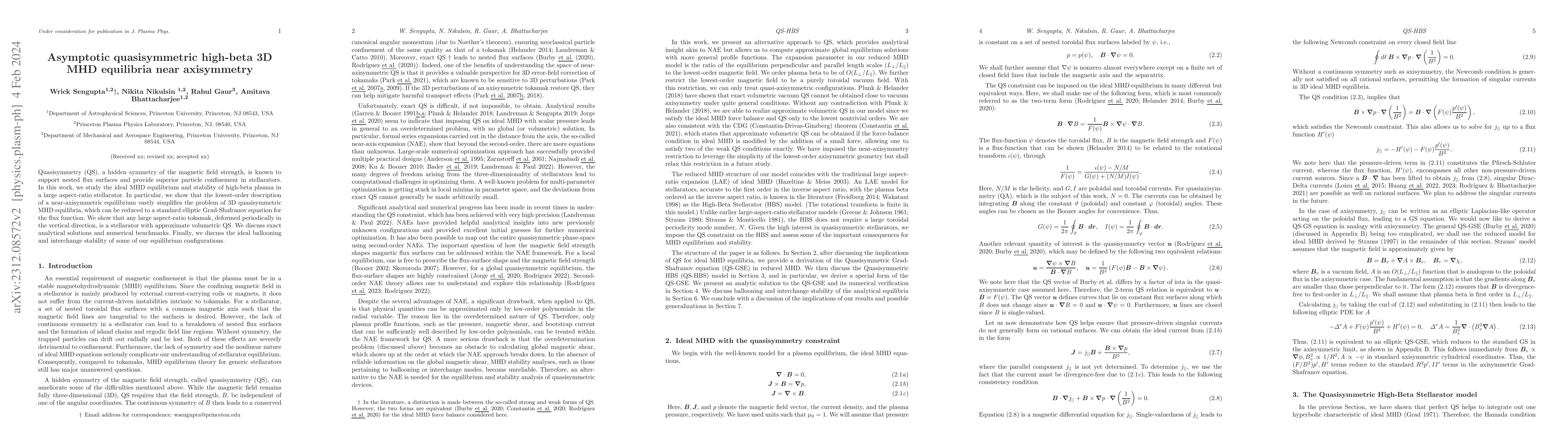 Thumbnail for Asymptotic quasisymmetric high-beta 3D MHD equilibria near axisymmetry