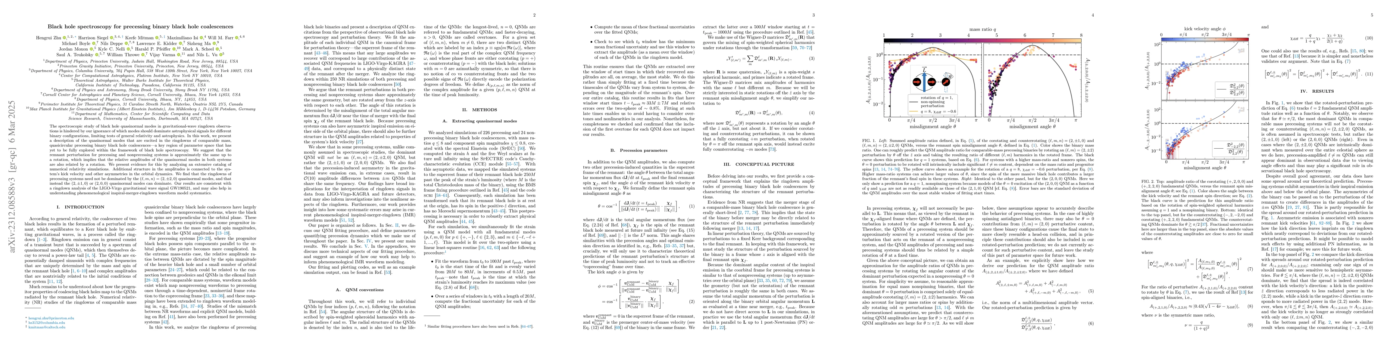 Thumbnail for Black Hole Spectroscopy for Precessing Binary Black Hole Coalescences