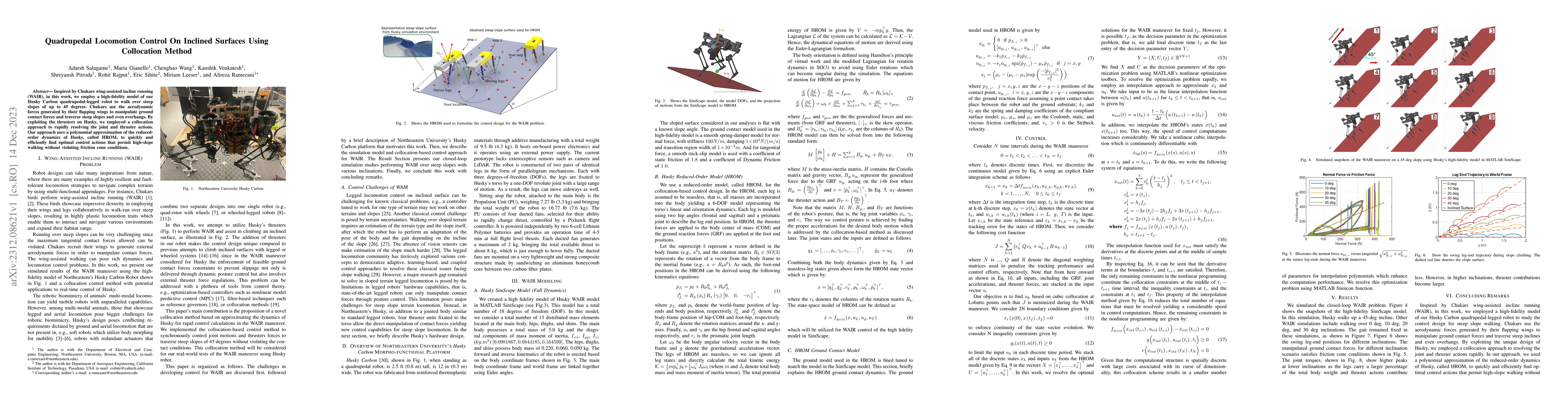 Thumbnail for Quadrupedal Locomotion Control On Inclined Surfaces Using Collocation
  Method
