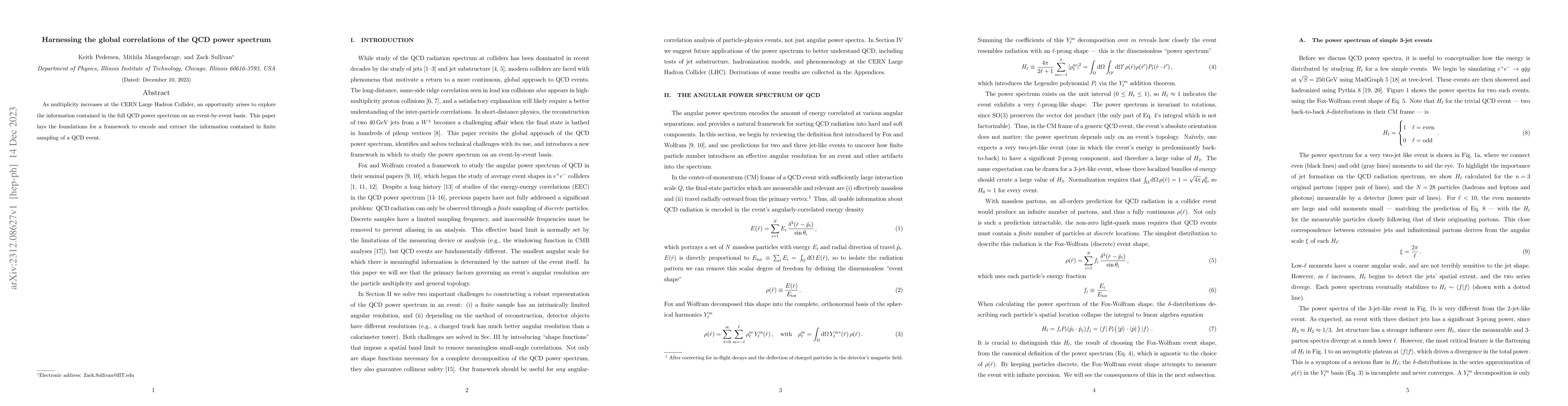 Thumbnail for Harnessing the global correlations of the QCD power spectrum