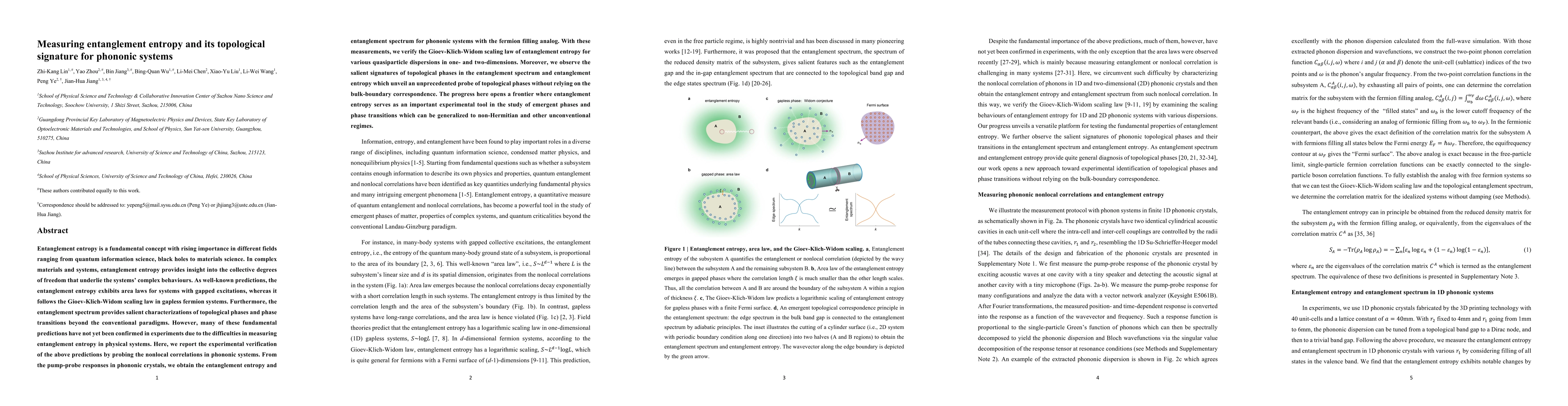 Thumbnail for Measuring entanglement entropy and its topological signature for
  phononic systems