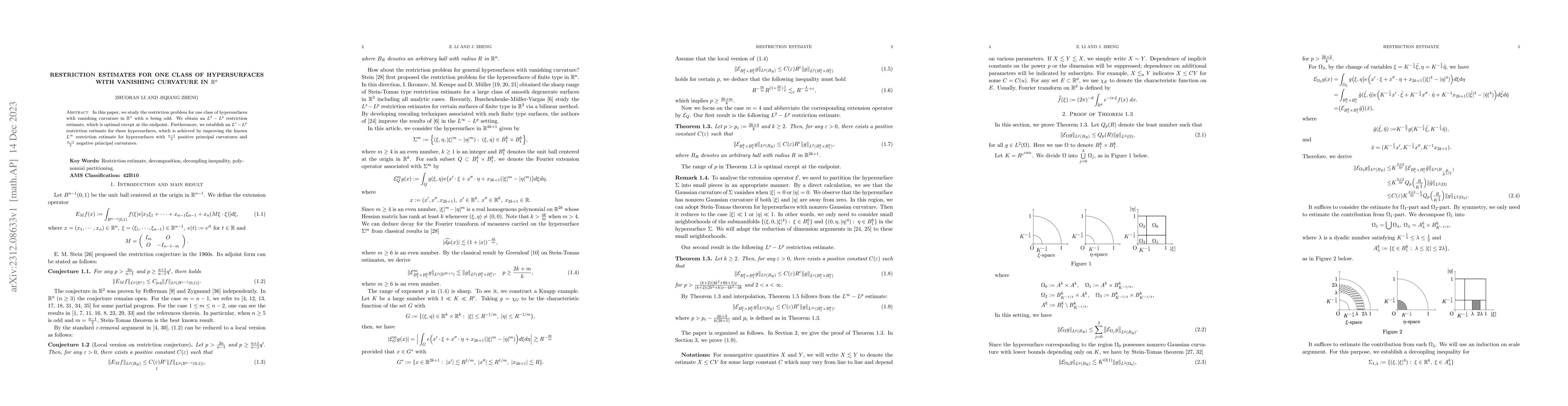 Thumbnail for Restriction estimates for one class of hypersurfaces with vanishing
  curvature in $\mathbb{R}^n$