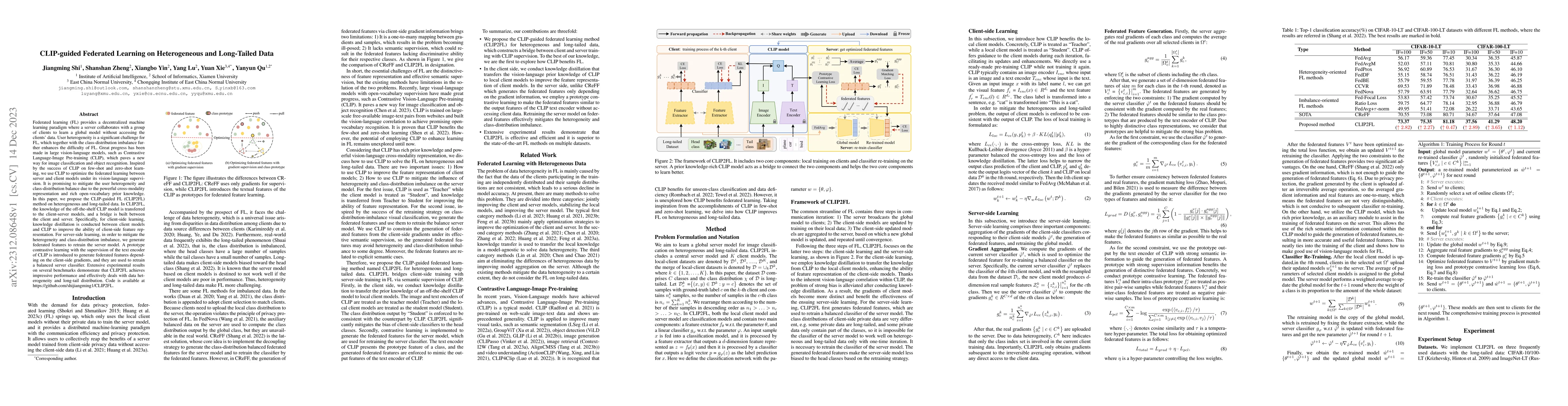 Thumbnail for CLIP-guided Federated Learning on Heterogeneous and Long-Tailed Data