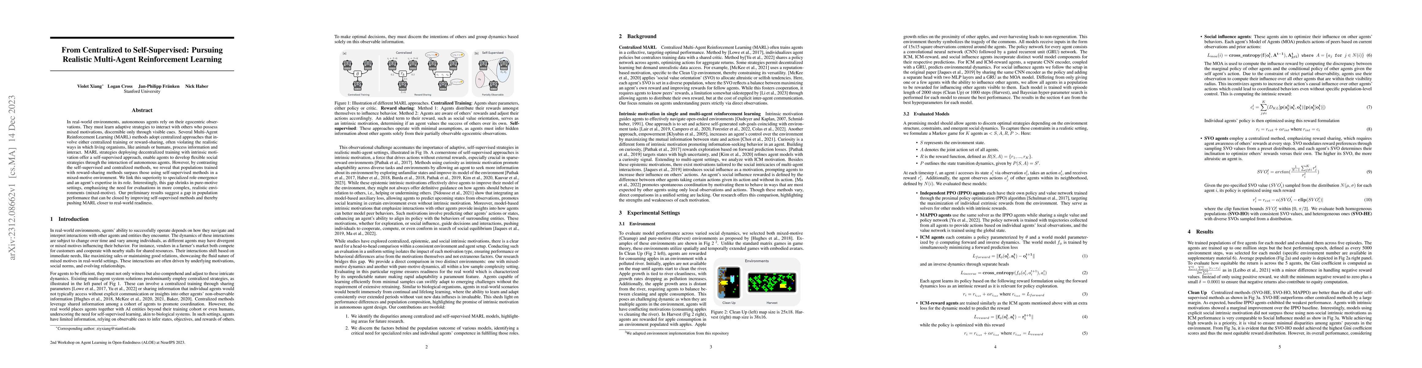 Thumbnail for From Centralized to Self-Supervised: Pursuing Realistic Multi-Agent
  Reinforcement Learning