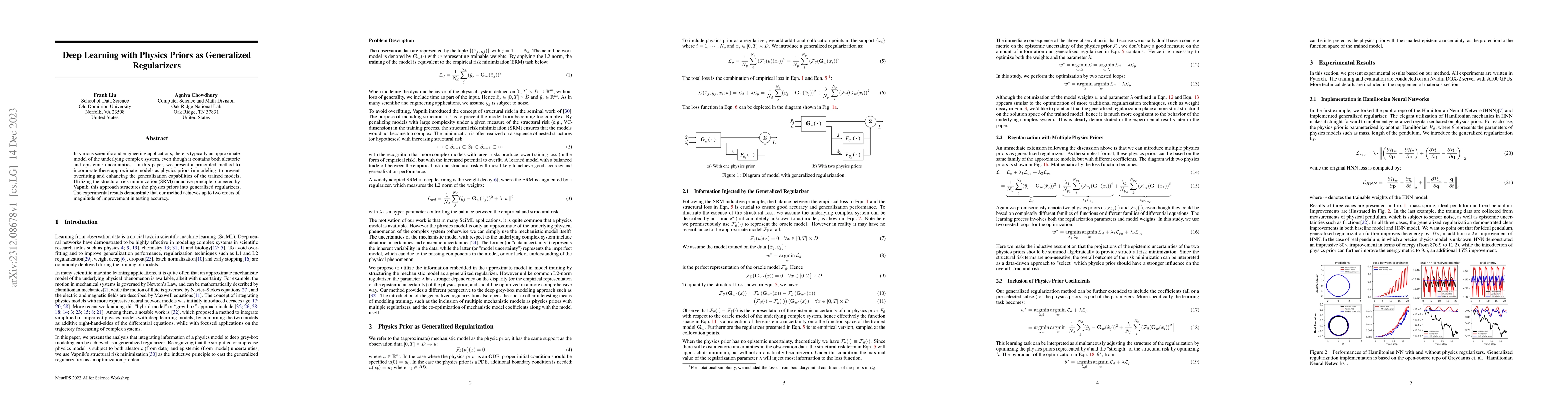 Thumbnail for Deep Learning with Physics Priors as Generalized Regularizers