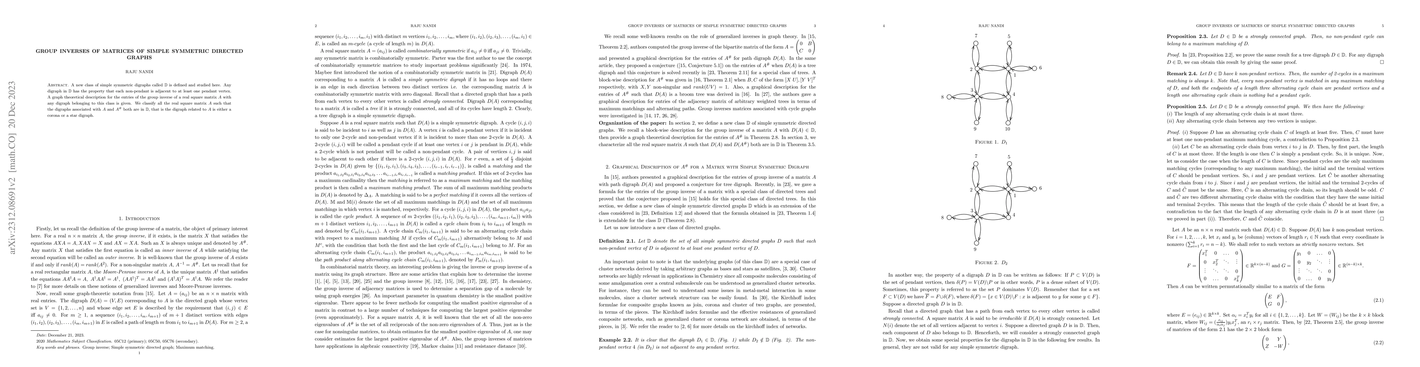 Thumbnail for Group inverses of matrices of simple symmetric directed graphs