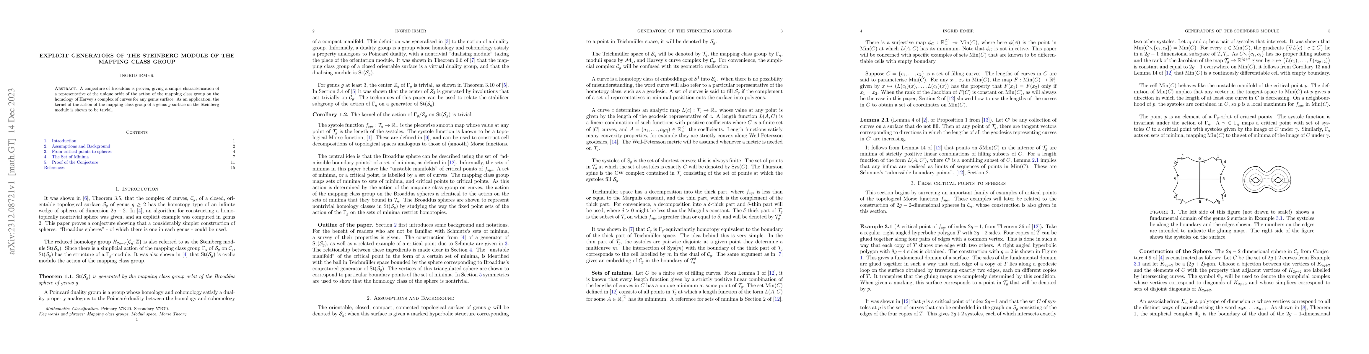 Thumbnail for Explicit generators of the Steinberg Module of the mapping class group