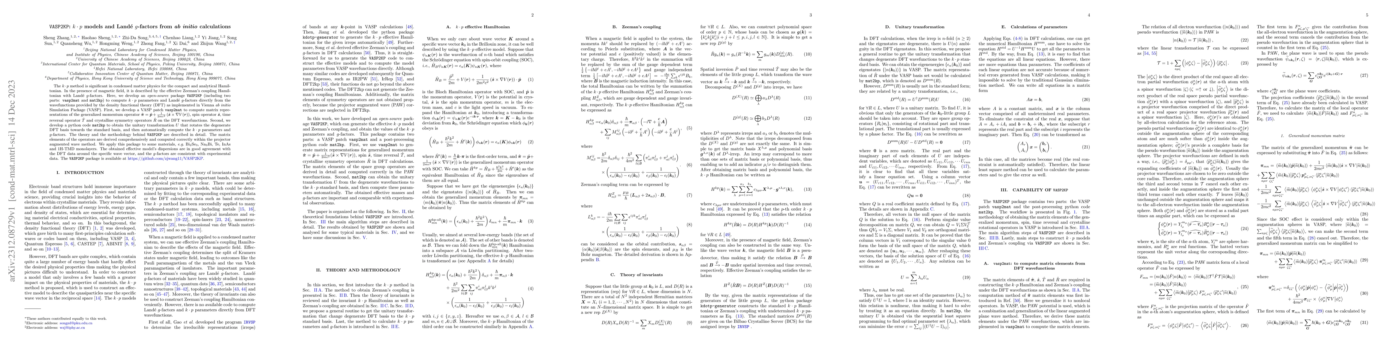 Thumbnail for VASP2KP: kp models and Lande g-factors from ab initio calculations