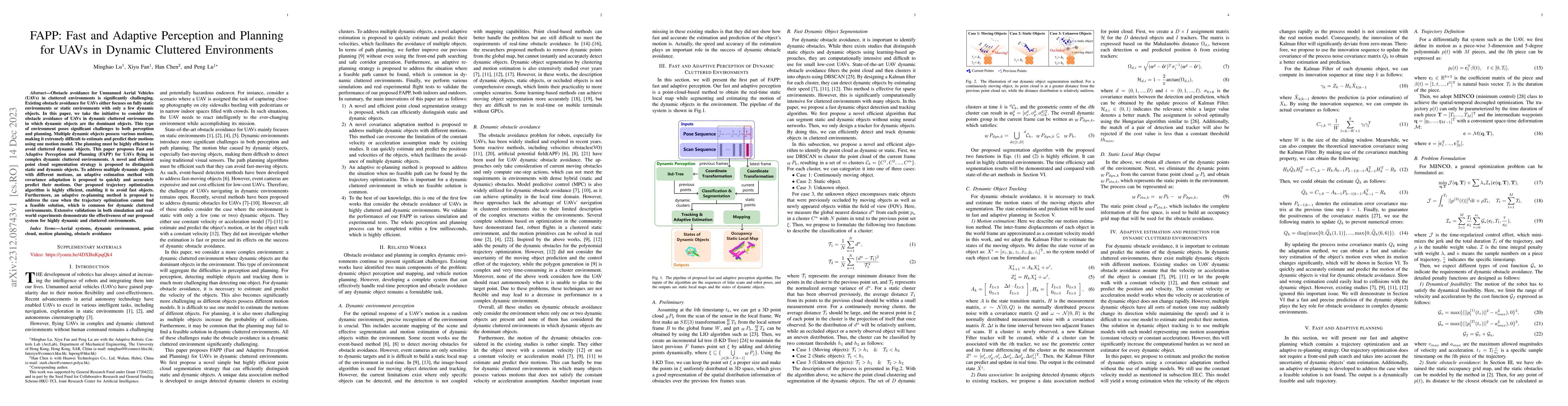 Thumbnail for FAPP: Fast and Adaptive Perception and Planning for UAVs in Dynamic
  Cluttered Environments