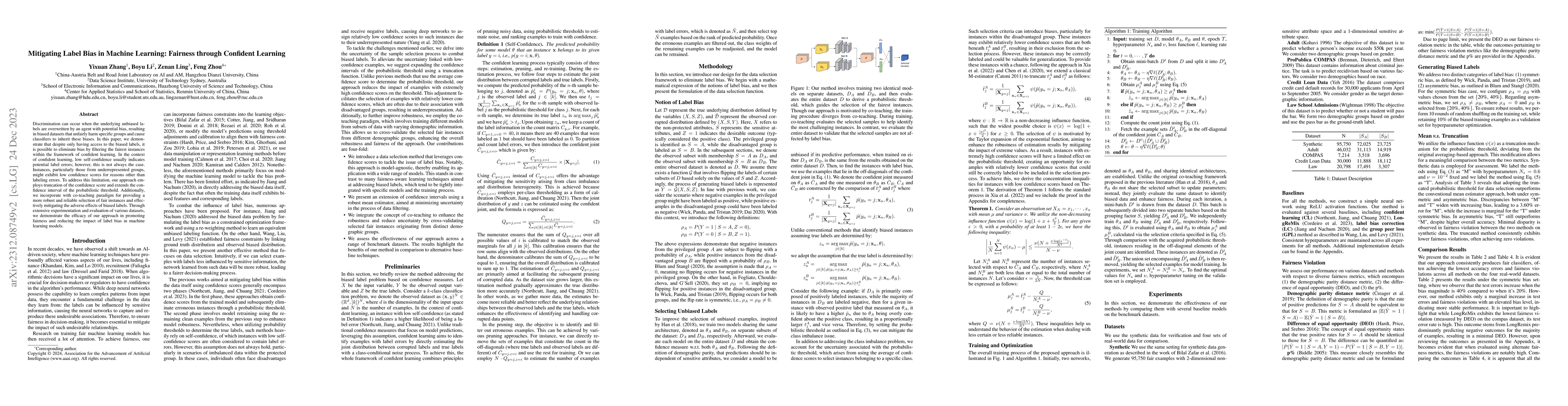 Thumbnail for Mitigating Label Bias in Machine Learning: Fairness through Confident
  Learning
