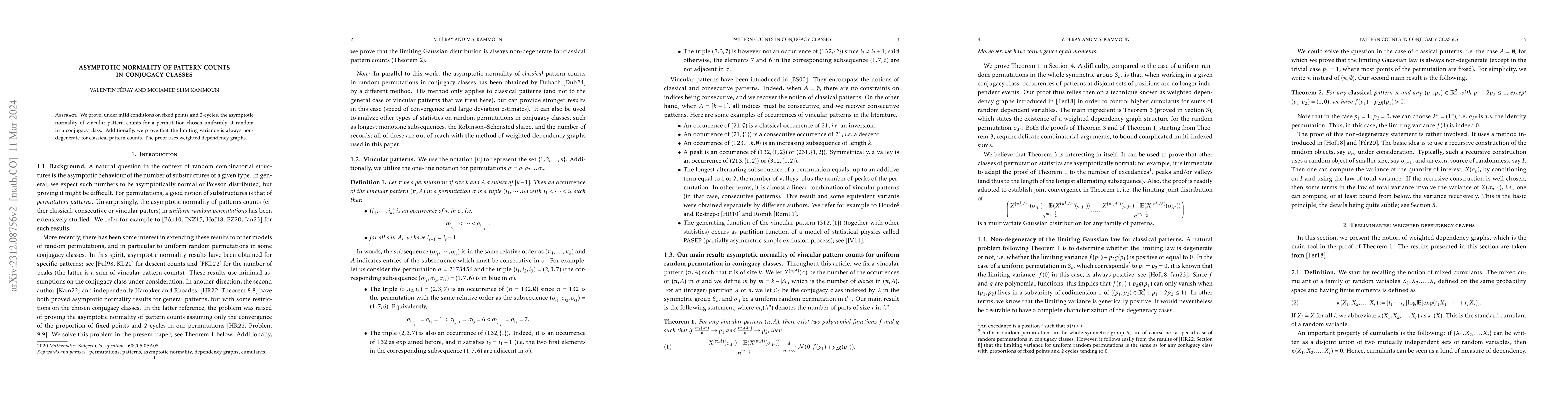 Thumbnail for Asymptotic normality of pattern counts in conjugacy classes
