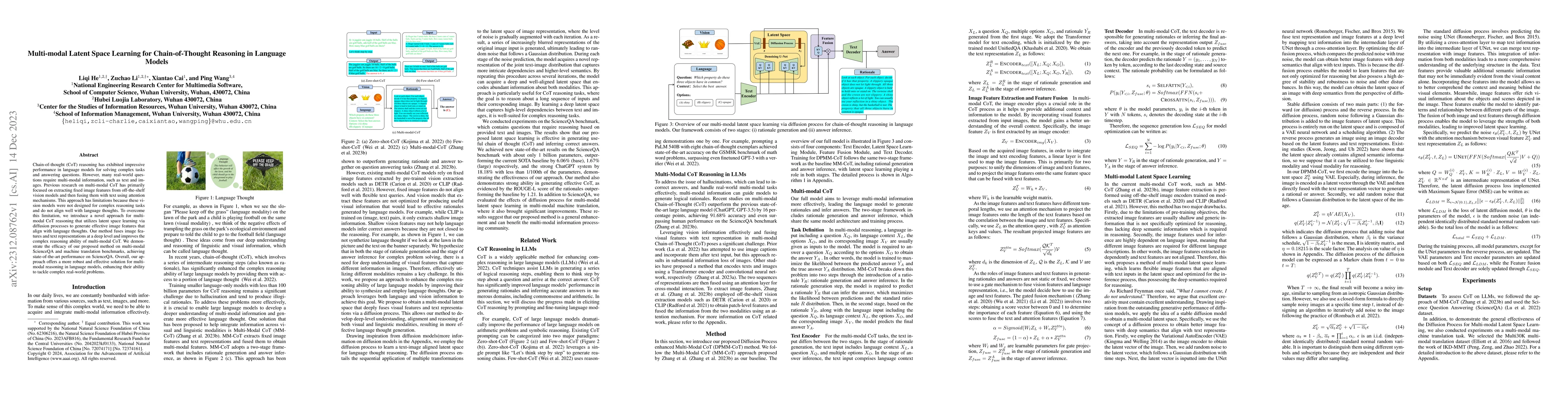 Thumbnail for Multi-modal Latent Space Learning for Chain-of-Thought Reasoning in
  Language Models