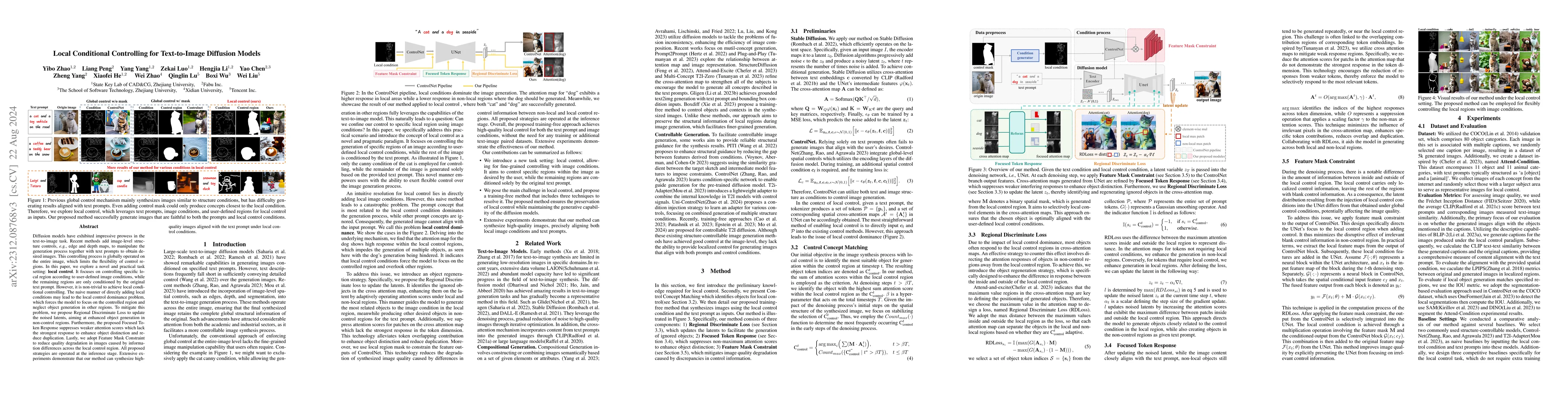 Thumbnail for Local Conditional Controlling for Text-to-Image Diffusion Models