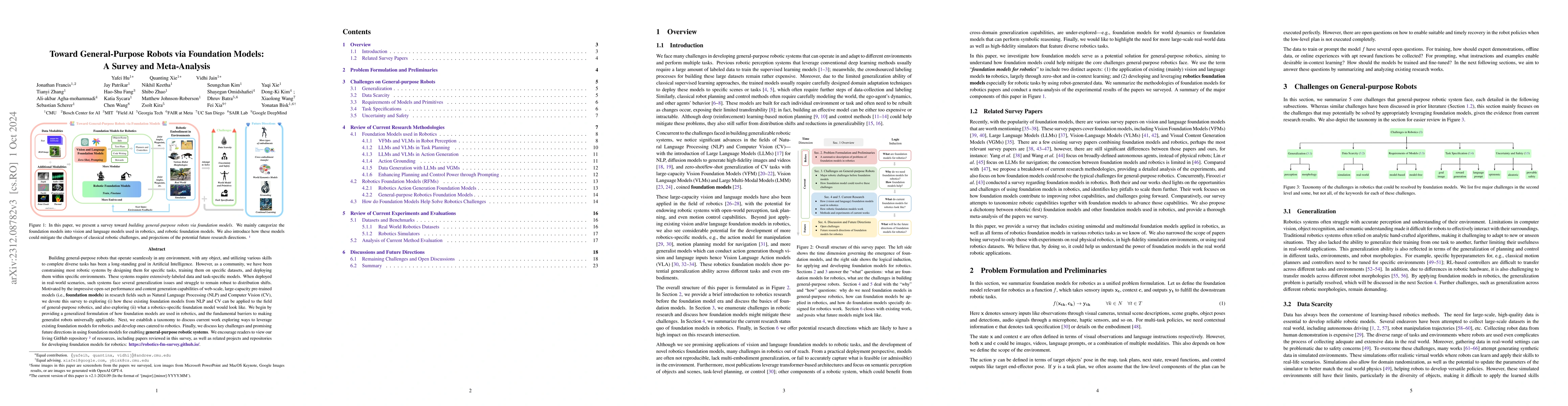 Thumbnail for Toward General-Purpose Robots via Foundation Models: A Survey and
  Meta-Analysis