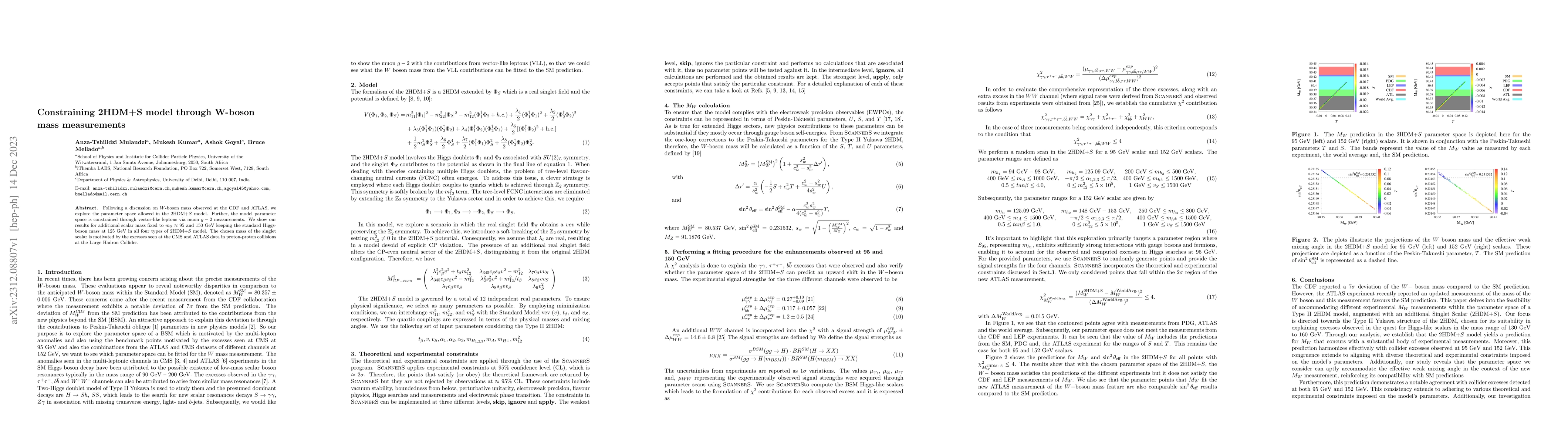 Thumbnail for Constraining 2HDM+S model through W-boson mass measurements