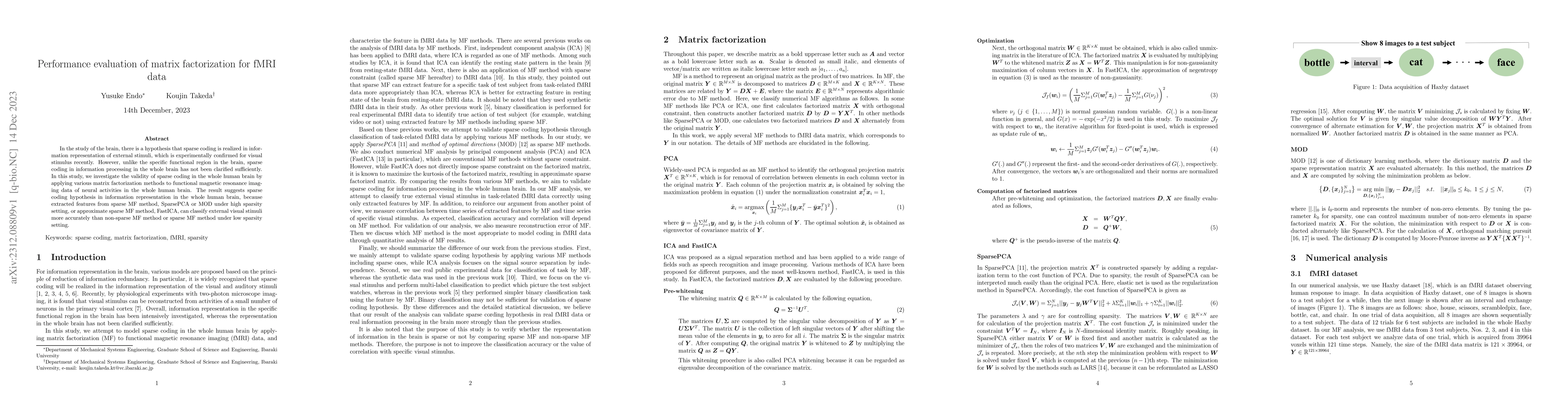 Thumbnail for Performance evaluation of matrix factorization for fMRI data