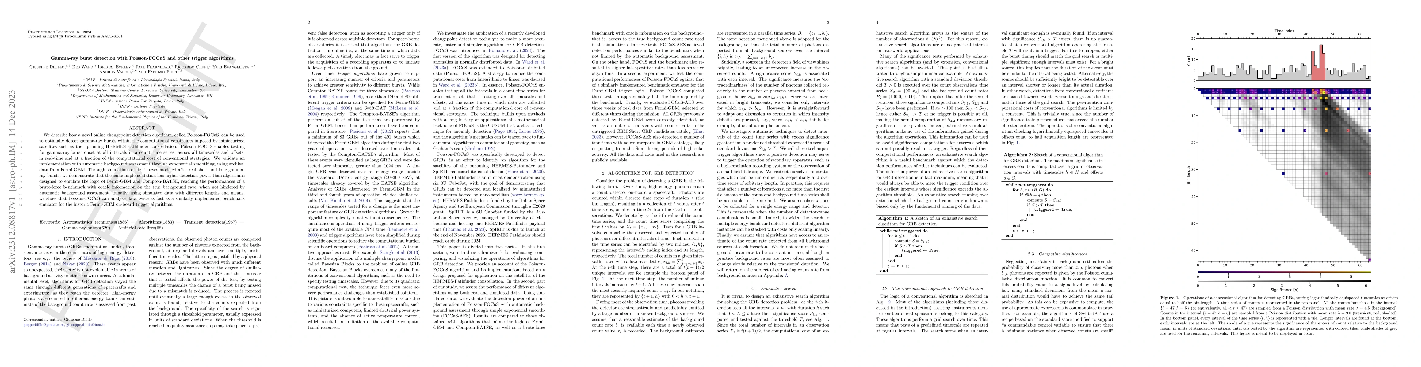 Thumbnail for Gamma-ray burst detection with Poisson-FOCuS and other trigger
  algorithms
