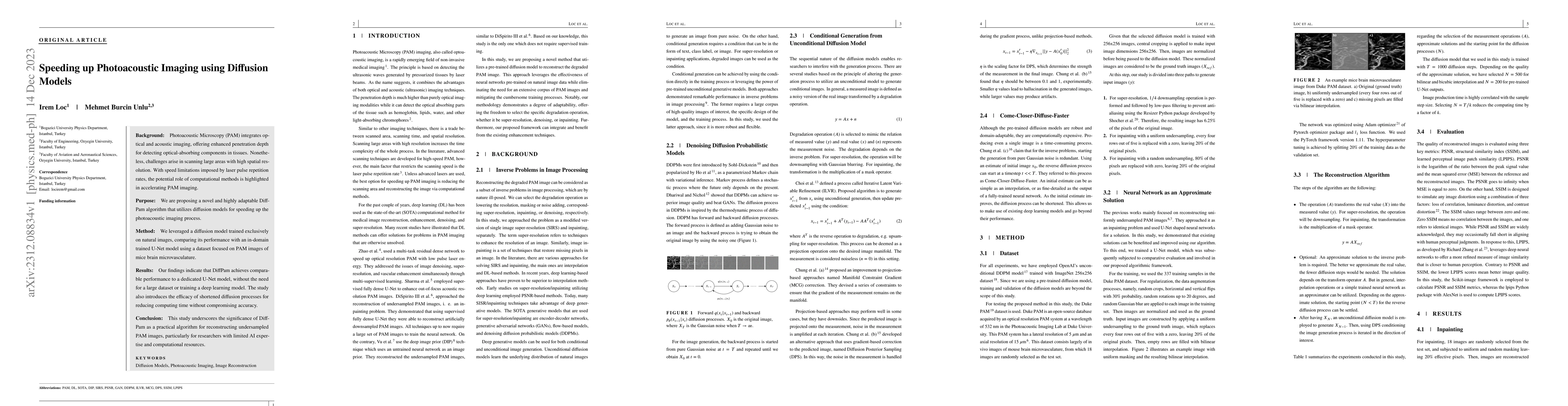 Thumbnail for Speeding up Photoacoustic Imaging using Diffusion Models