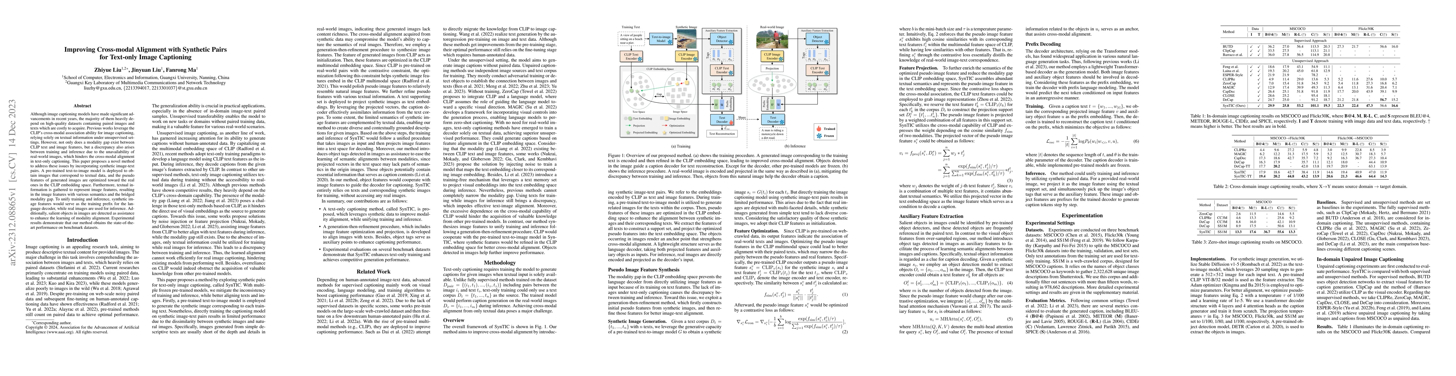 Thumbnail for Improving Cross-modal Alignment with Synthetic Pairs for Text-only Image
  Captioning