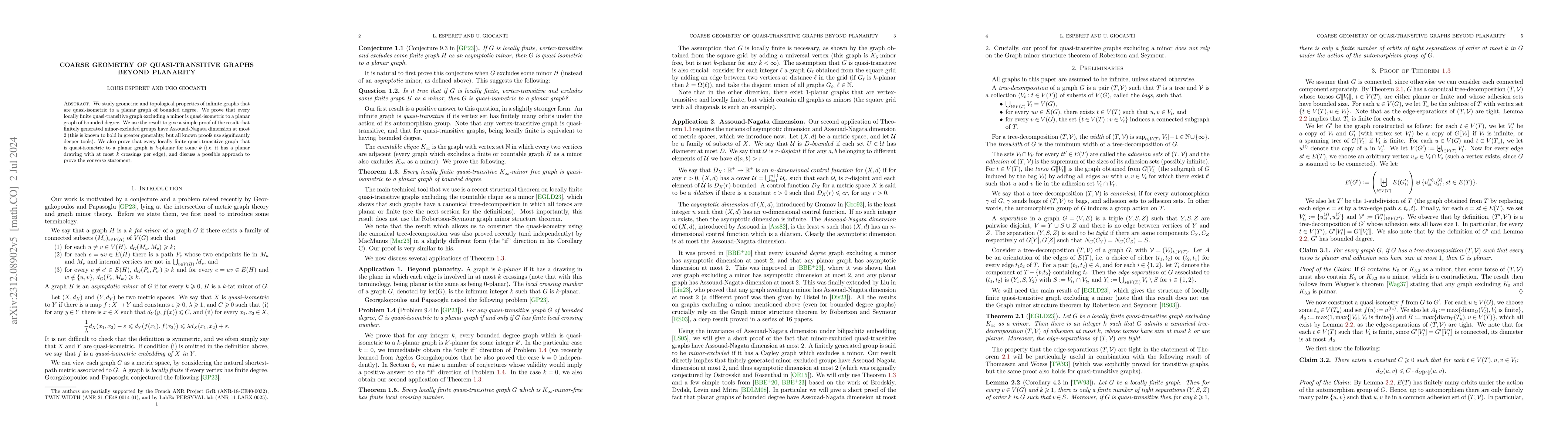 Thumbnail for Coarse geometry of quasi-transitive graphs beyond planarity