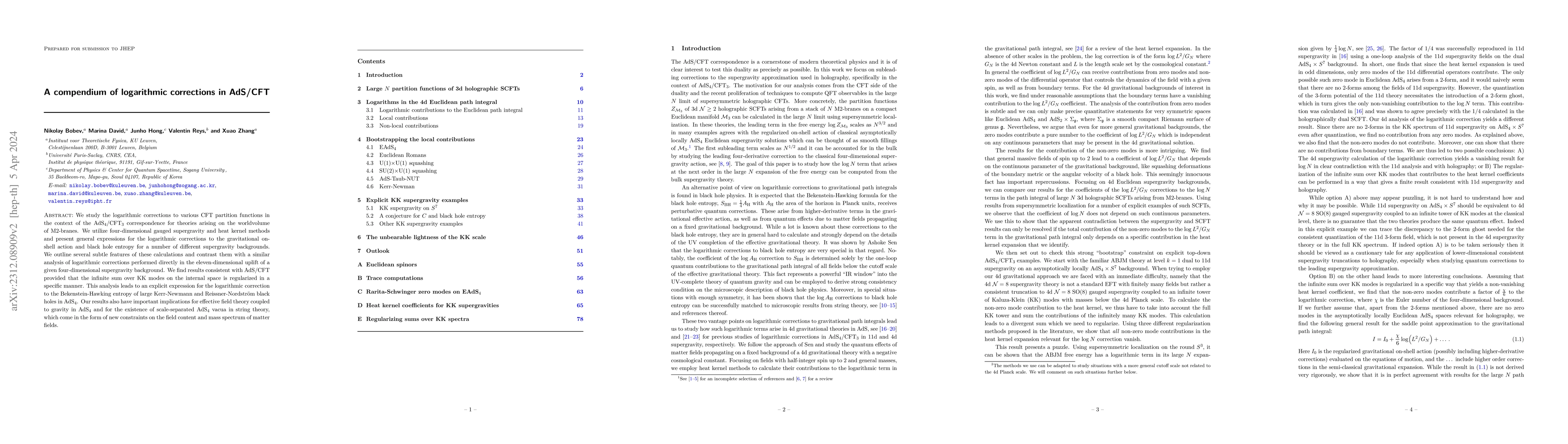 Thumbnail for A compendium of logarithmic corrections in AdS/CFT