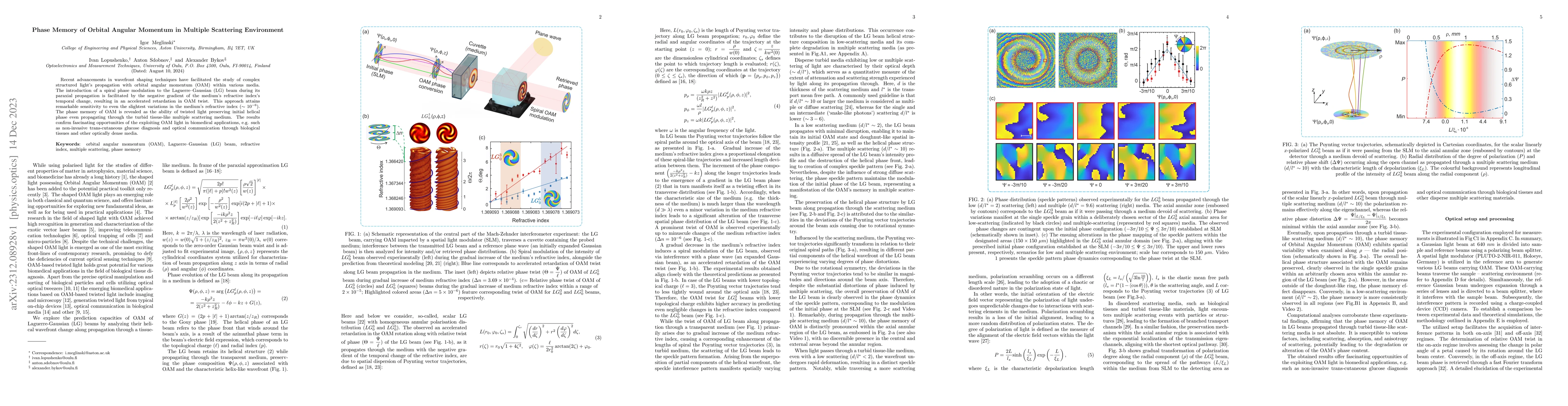 Thumbnail for Phase Memory of Orbital Angular Momentum in Multiple Scattering
  Environment