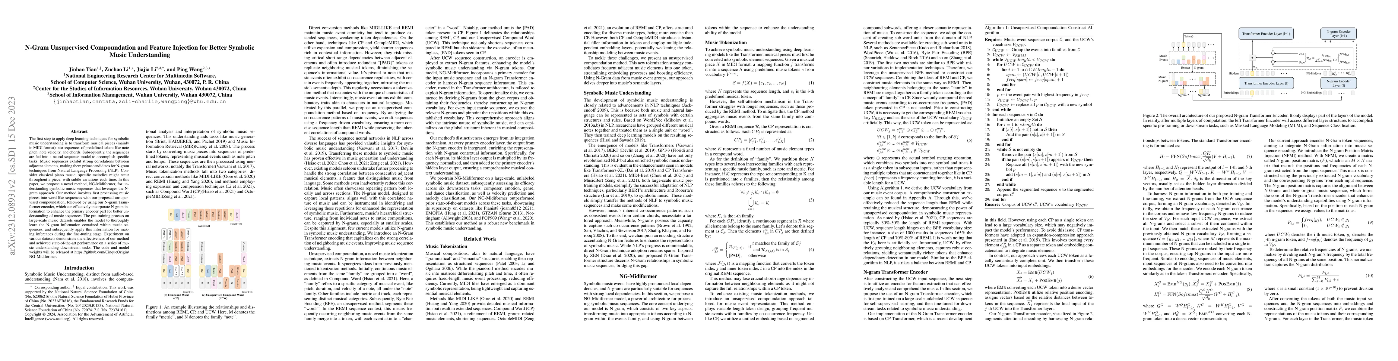 Thumbnail for N-Gram Unsupervised Compoundation and Feature Injection for Better
  Symbolic Music Understanding