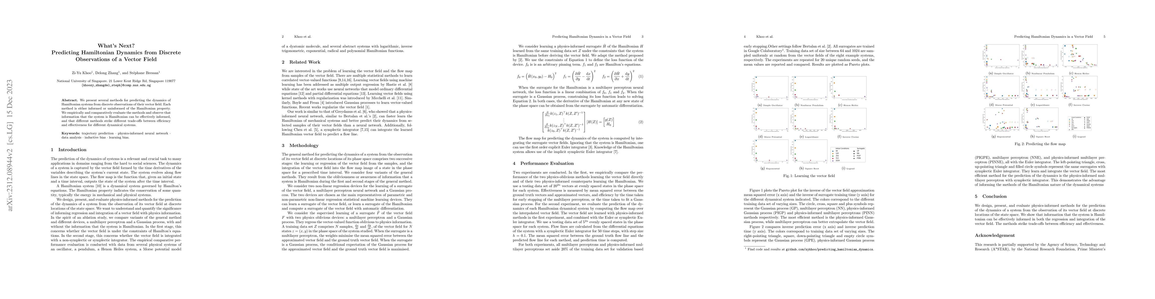Thumbnail for What's Next? Predicting Hamiltonian Dynamics from Discrete Observations
  of a Vector Field