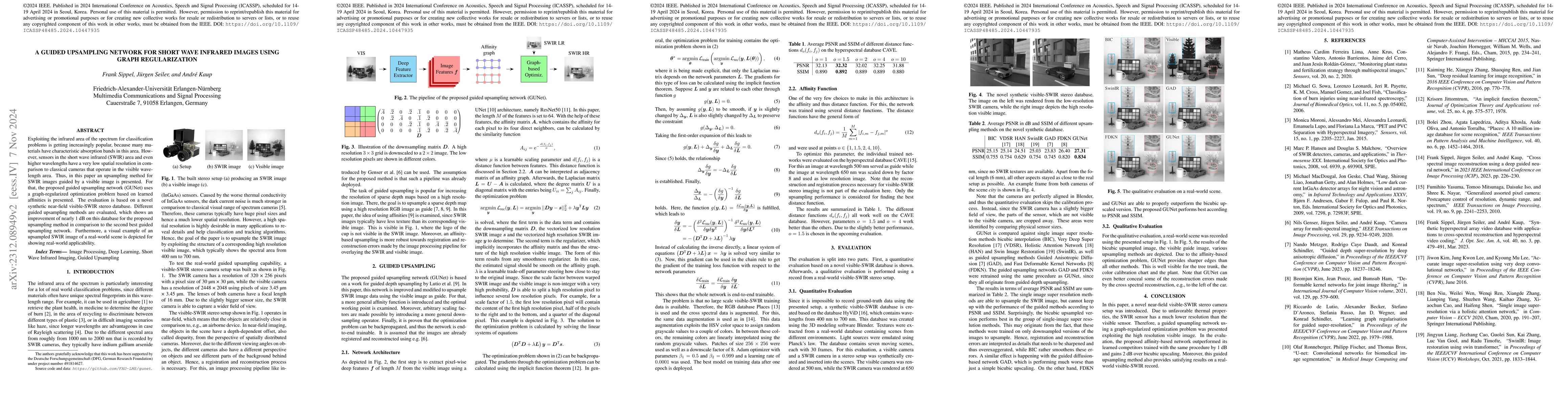 Thumbnail for A Guided Upsampling Network for Short Wave Infrared Images Using Graph
  Regularization