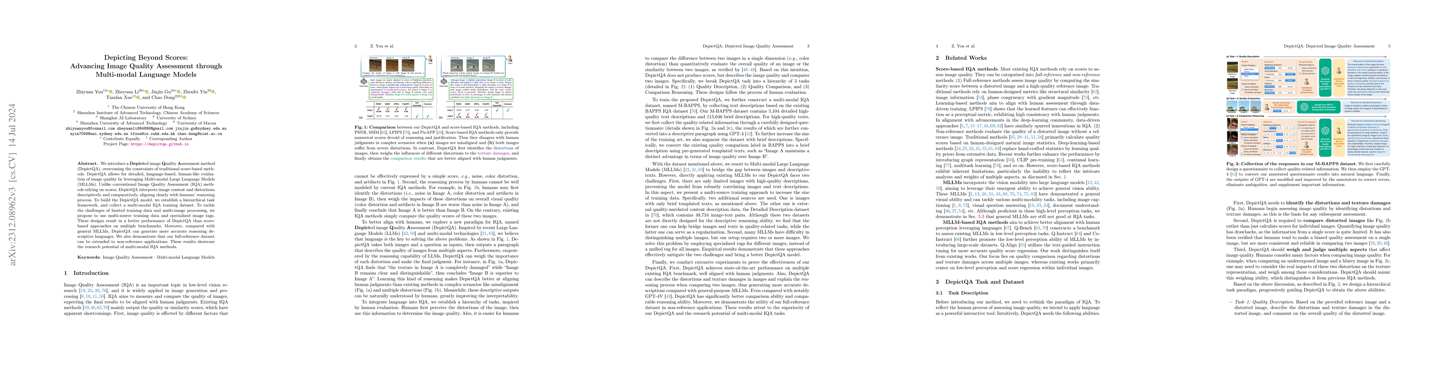 Thumbnail for Depicting Beyond Scores: Advancing Image Quality Assessment through
  Multi-modal Language Models
