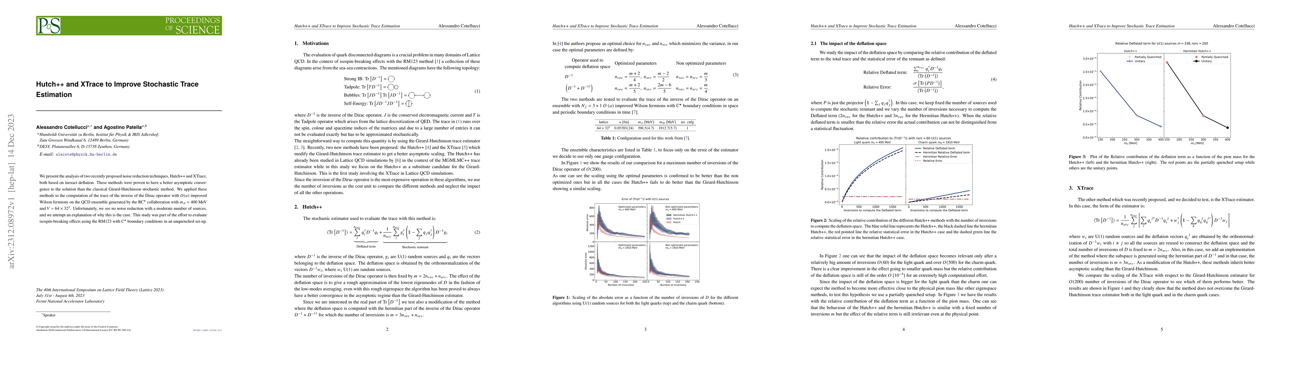 Thumbnail for Hutch++ and XTrace to Improve Stochastic Trace Estimation