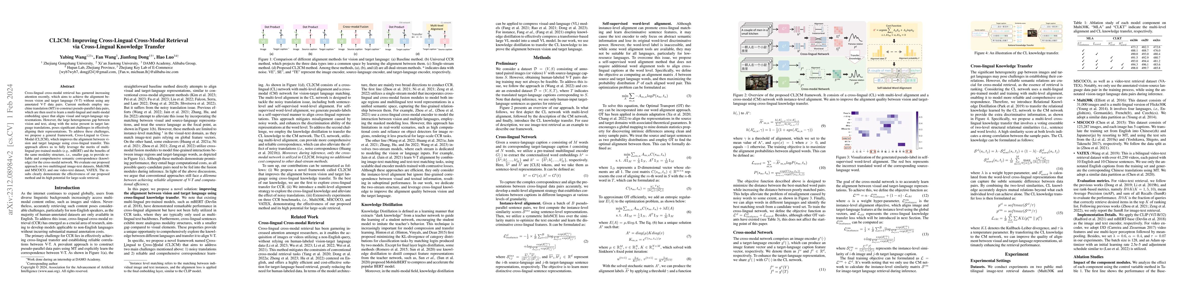 Thumbnail for CL2CM: Improving Cross-Lingual Cross-Modal Retrieval via Cross-Lingual
  Knowledge Transfer