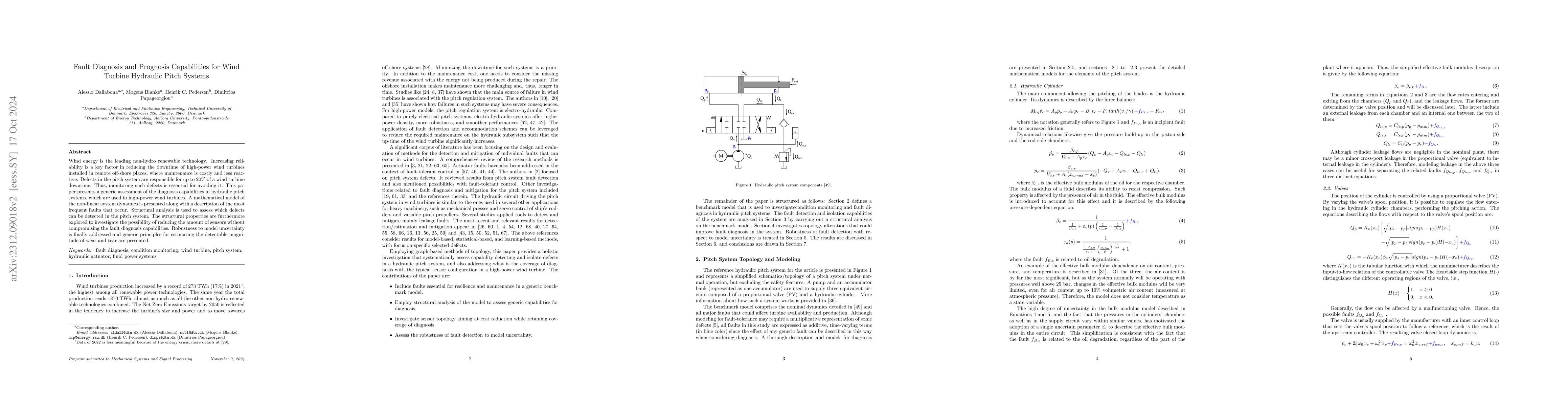 Thumbnail for Fault Diagnosis and Prognosis Capabilities for Wind Turbine Hydraulic
  Pitch Systems: An Overview