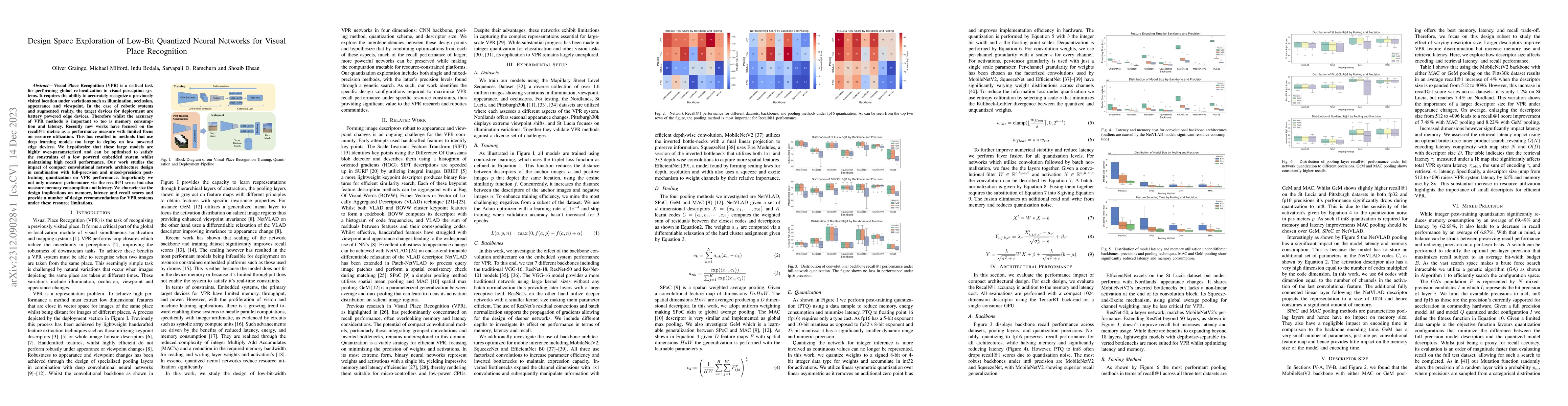 Thumbnail for Design Space Exploration of Low-Bit Quantized Neural Networks for Visual
  Place Recognition