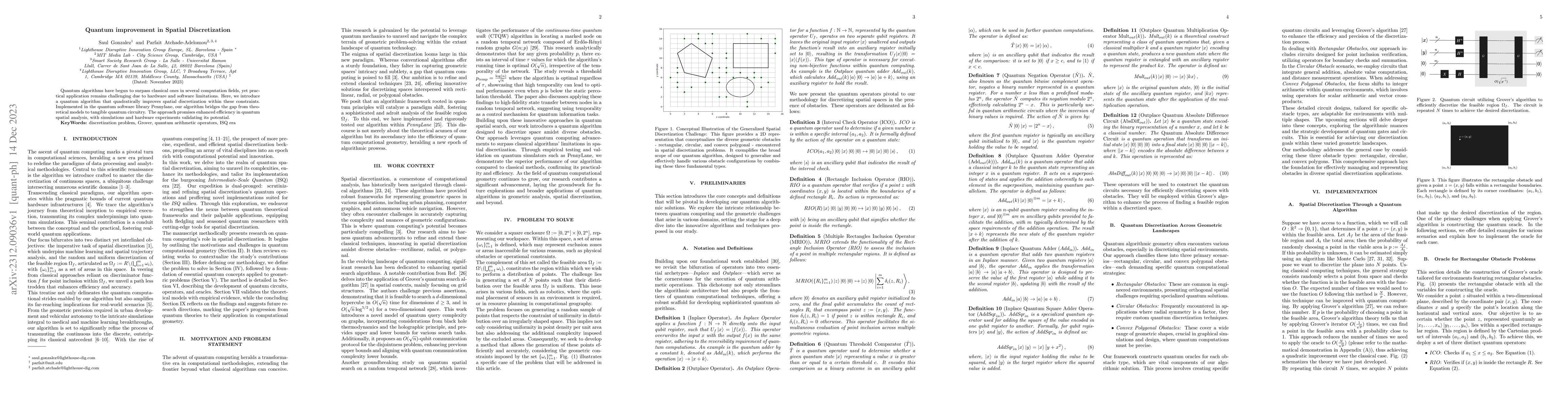 Thumbnail for Quantum improvement in Spatial Discretization