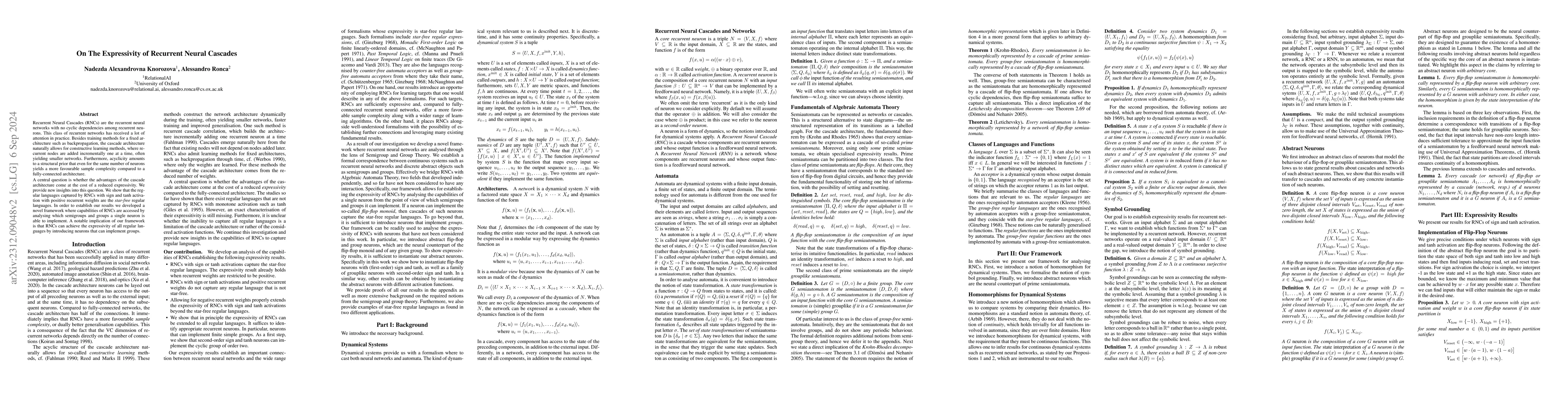 Thumbnail for On The Expressivity of Recurrent Neural Cascades