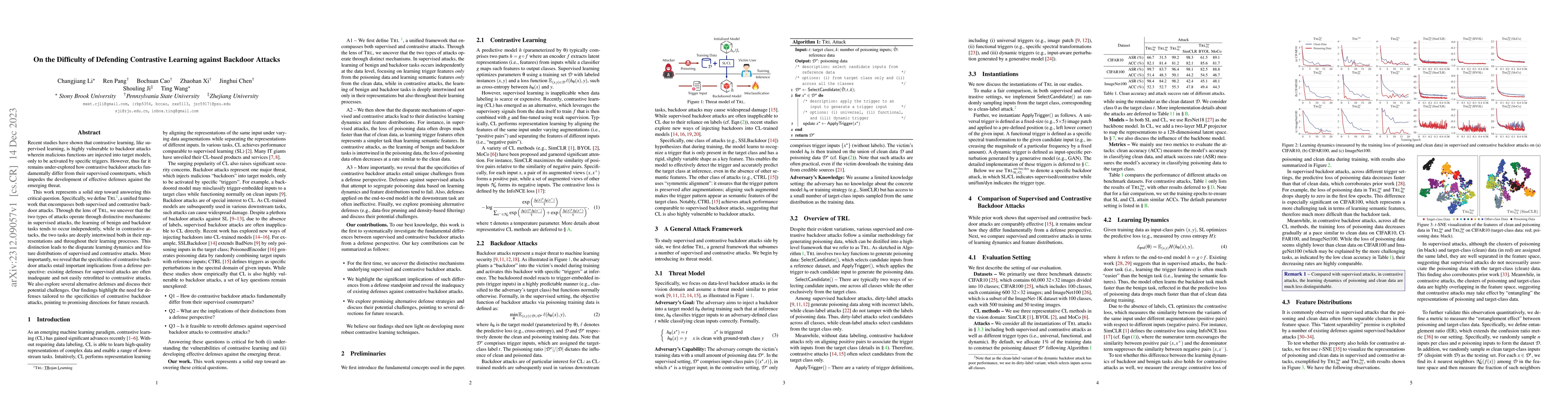 Thumbnail for On the Difficulty of Defending Contrastive Learning against Backdoor
  Attacks